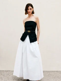 COMMENSE Pleated Plain Maxi Skirt* Skirts|Bottoms