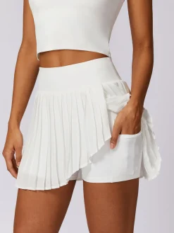 COMMENSE Pleated Pockets Active Skirt* Skirts|Activewear