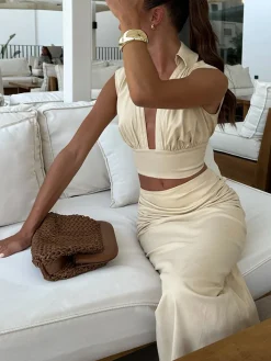 COMMENSE Pleated Sexy Corset Midi Skirt Set* Skirt Sets|Long Sleeve Sets