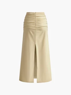 COMMENSE Pleated Sexy Corset Midi Skirt Set* Skirt Sets|Long Sleeve Sets