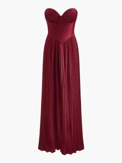 COMMENSE Pleated Slim Tube Long Dress* Dresses