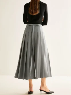 COMMENSE Pleated Slit Zipper Skirt* Skirts|Bottoms