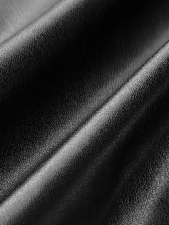 COMMENSE Pleated Split PU Leather Skirt* Skirts|Bottoms