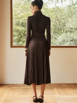 COMMENSE Pleated Suede Skirt* Skirts|Bottoms