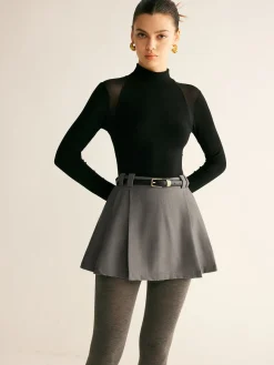 COMMENSE Pleated Suit Mini Skirt Without Belt* Skirts|Bottoms