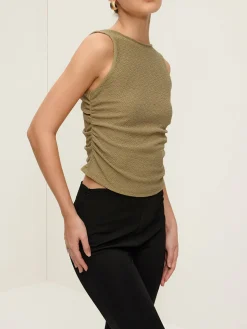COMMENSE Pleated Tie Back Plisse Tank Top* Tank Tops & Camis|Tops