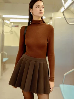 COMMENSE Pleated Tweed Mini Skirt* Skirts|Bottoms