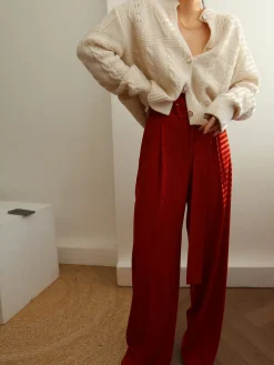 COMMENSE Pleated Wide Belted Pants* Pants|Bottoms