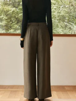 COMMENSE Pleated Wide-Leg Warm Pants* Pants|Bottoms