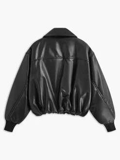 COMMENSE Pleated Zipper Lapel PU Leather Jacket* Outerwear|Tops