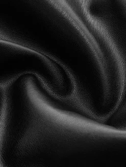 COMMENSE Pleated Zipper Lapel PU Leather Jacket* Outerwear|Tops