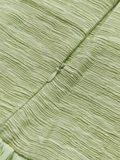 COMMENSE Pleated Zipper Plisse Tube Dress* Cocktail & Party Dresses|Midi Dresses