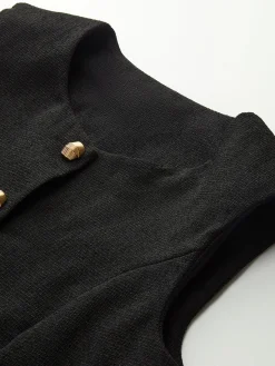 COMMENSE Pockets Golden Button Vest* Vests|Outerwear