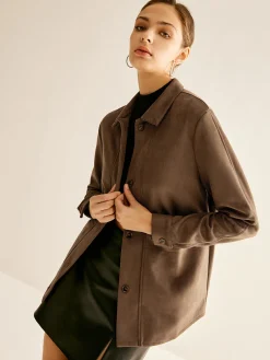 COMMENSE Pockets Suede Polo Shirt* Blouses & Shirts|Tops