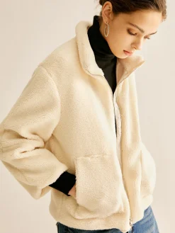 COMMENSE Pockets Zipper Warm Fleece Jacket* Outerwear|Jackets