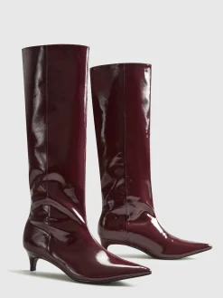 COMMENSE Pointed Toe Kitten Knee High Boots* Shoes|Accessories