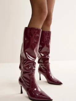 COMMENSE Pointed Toe Pleated Knee-High Boots* Shoes|Accessories