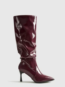 COMMENSE Pointed Toe Pleated Knee-High Boots* Shoes|Accessories