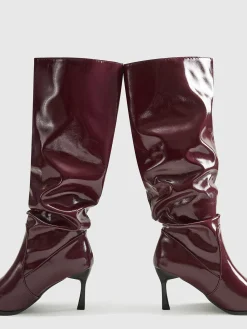 COMMENSE Pointed Toe Pleated Knee-High Boots* Shoes|Accessories