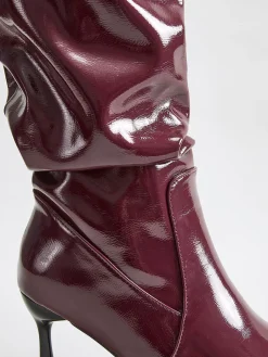 COMMENSE Pointed Toe Pleated Knee-High Boots* Shoes|Accessories