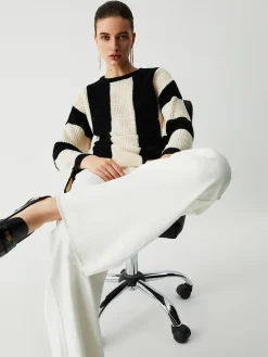 COMMENSE Pointelle Stripe Sweater* Sweater Tops|Sweaters & Cardigans