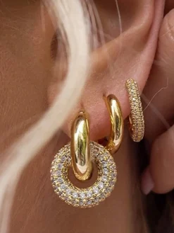 COMMENSE Polished Double Hoop Earrings* Earrings|Accessories