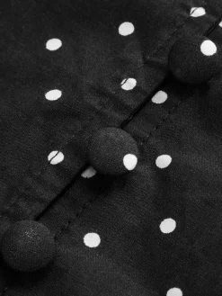 COMMENSE Polka Dot Knotted Back Cami Short Dress* Black Dresses|Vacation Dresses