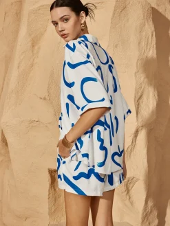 COMMENSE Print Drawstring Shift Shorts Set* Shorts Sets|Shorts