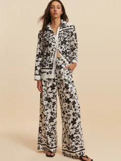 COMMENSE Print Drawstring Wide Leg Pants Set* Pants Sets|Wide Leg