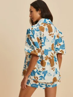 COMMENSE Print Lapel Pockets Shorts Set* Shorts Sets|Shorts