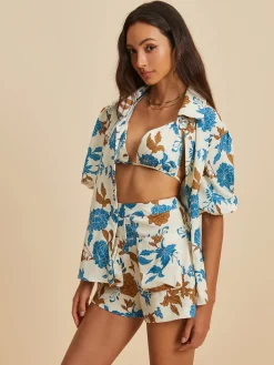COMMENSE Print Lapel Pockets Shorts Set* Shorts Sets|Shorts