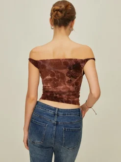 COMMENSE Print Off-Shoulder Tank Top* Tank Tops & Camis|Tops