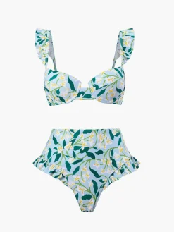 COMMENSE Print Ruffle Bikini Set* Swimwear|Matching Sets