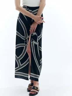 COMMENSE Print Split Vintage Skirt* Skirts|Bottoms