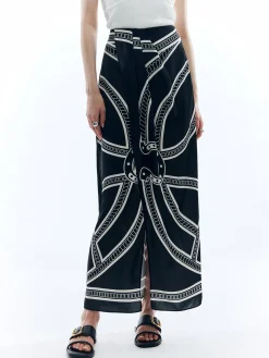 COMMENSE Print Split Vintage Skirt* Skirts|Bottoms