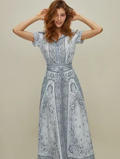 COMMENSE Print Turndown Collar Pockets Skirt Set* Skirt Sets|Long Sleeve Sets