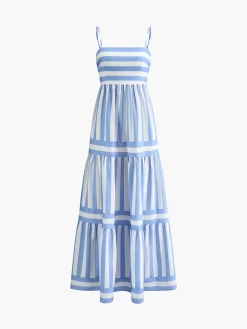 COMMENSE Printed backless pockets long dress* Casual Dresses|Vacation Dresses
