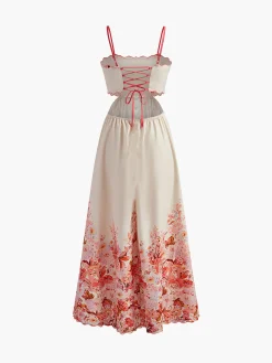 COMMENSE Printed Backless Spaghetti Strap Dress* Dresses