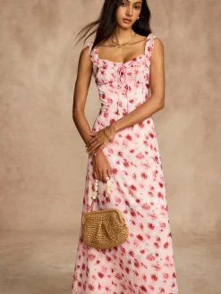 COMMENSE Printed Backless Tie Flowy Dress* Vacation Dresses|Summer Dresses