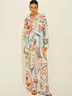 COMMENSE Printed Long Sleeve Pants Set* Pants Sets|Matching Sets