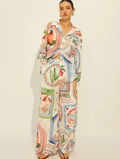 COMMENSE Printed Long Sleeve Pants Set* Pants Sets|Matching Sets