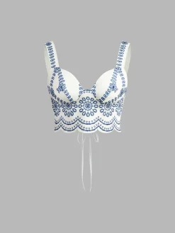 COMMENSE Printed Sleeveless Tie Back Skirt Set* Skirt Sets|Long Sleeve Sets