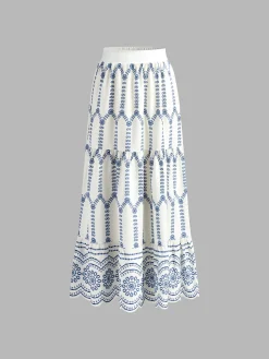 COMMENSE Printed Sleeveless Tie Back Skirt Set* Skirt Sets|Long Sleeve Sets