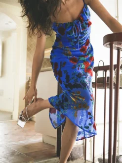 COMMENSE Printed Spaghetti Strap Midi Dress* Casual Dresses|Summer Dresses