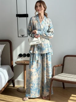 COMMENSE Printed Tie Up Pants Set* Pants Sets|Matching Sets