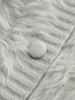 COMMENSE PU-Collar High Stretch Fuzzy Cardigan* Cardigans|Sweaters & Cardigans
