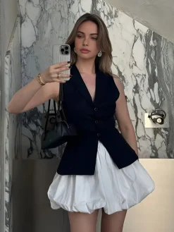 COMMENSE Puff Pleated Mini SKirt* Skirts|Bottoms