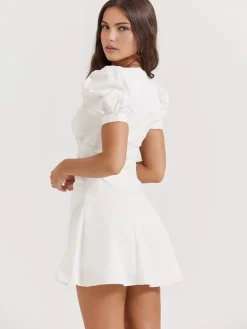 COMMENSE Puff Sleeve Short Shirt Dress* Casual Dresses|Vacation Dresses