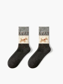 COMMENSE Puppy Pattern Wool Socks* Socks & Tights|Accessories