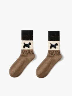 COMMENSE Puppy Pattern Wool Socks* Socks & Tights|Accessories